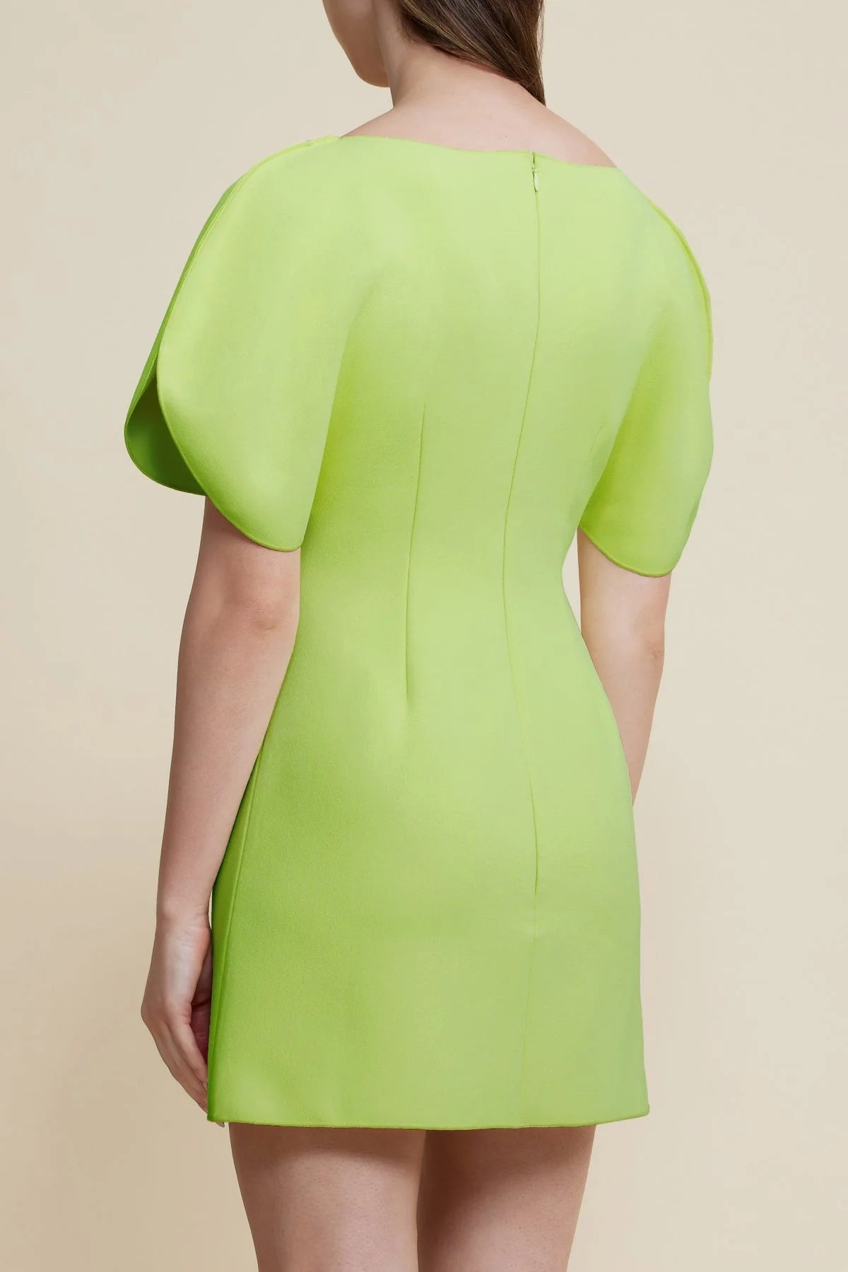 acler rogeron mini dress Exaggerated shoulder, plunging neckline, and curved sleeves meet our seasonal bold citron offering ~ the Rogeron Mini Dress. #Acler